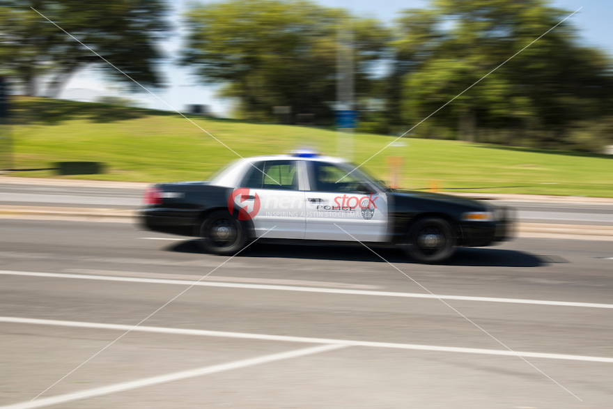  Police Dept Apd Police Car Races To Emergency Call Blurred Motion    