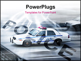 Powerpoint Template   Police Car In Motion Blur On The Street Of New