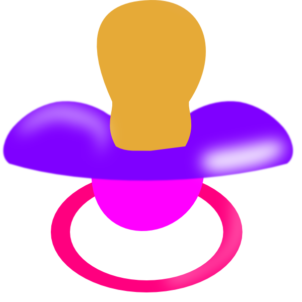 Purple And Pink Pacifier Clip Art At Clker Com   Vector Clip Art    