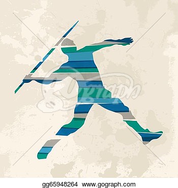 Vintage Multicolor Javelin Thrower   Stock Clipart Gg65948264