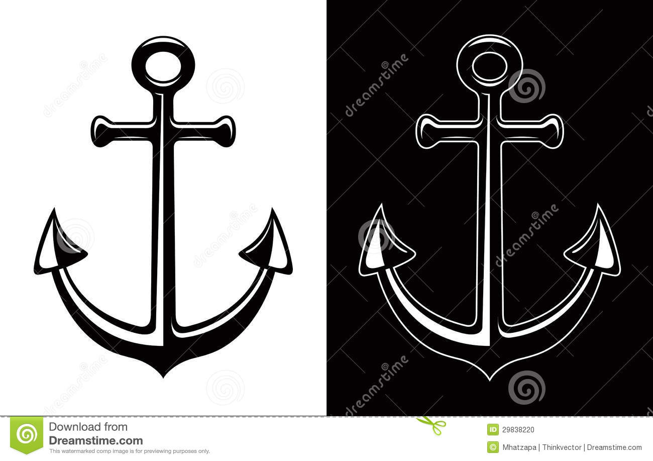 Anchor Clipart Black And White Anchor Isolated On White And