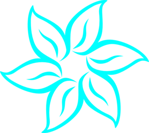 Aqua Flower Outline Clip Art At Clker Com   Vector Clip Art Online