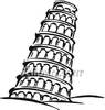 Black And White Leaning Tower Pisa Royalty Free Clipart Picture 081021