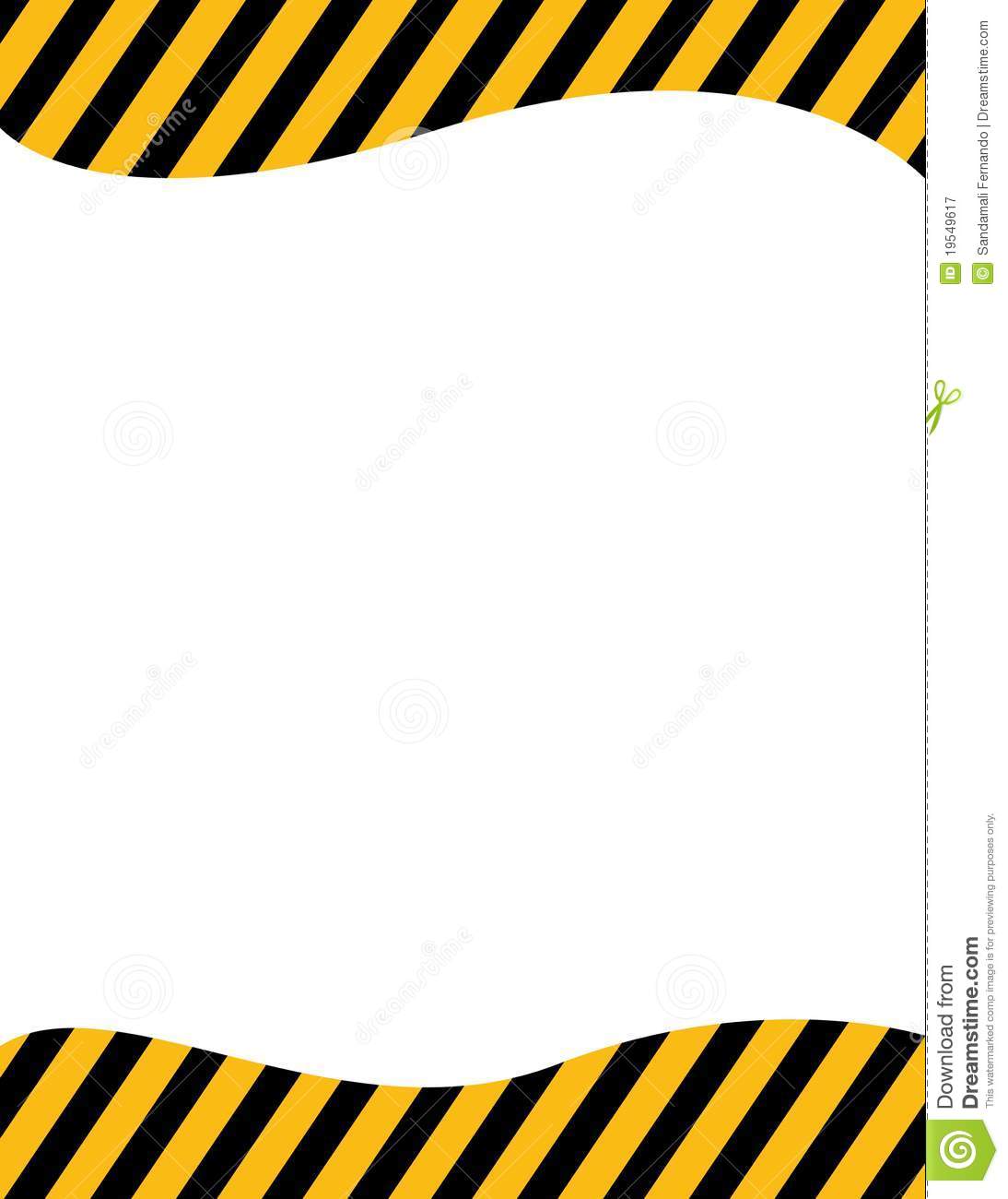     Border   Frame With Black And Yellow Stripe On White Background