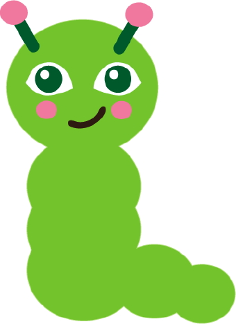 Clip Art Of A Happy Green Caterpillar With Pink Antennae 