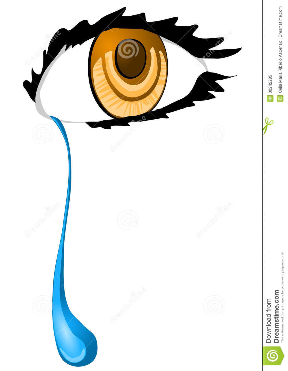 Crying Eye With A Tear Drop 