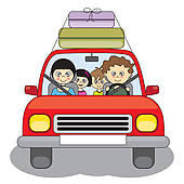 Family Goes On Holiday By Car   Clipart Graphic