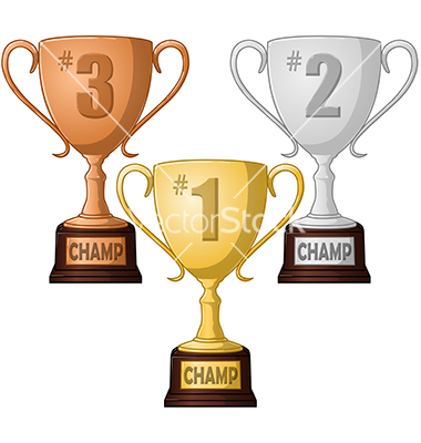 First Second Anfirst Second And Third Place Trophy Vector Art