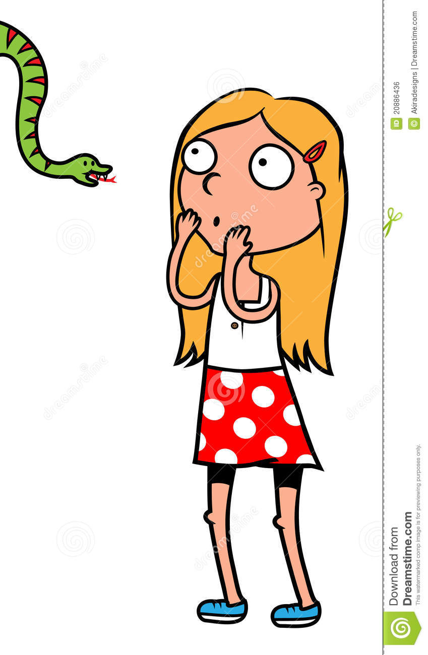 Girl Scared Of Snakes Royalty Free Stock Image   Image  20886436