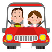 Happy Smiling Couple In A Car   Royalty Free Clip Art