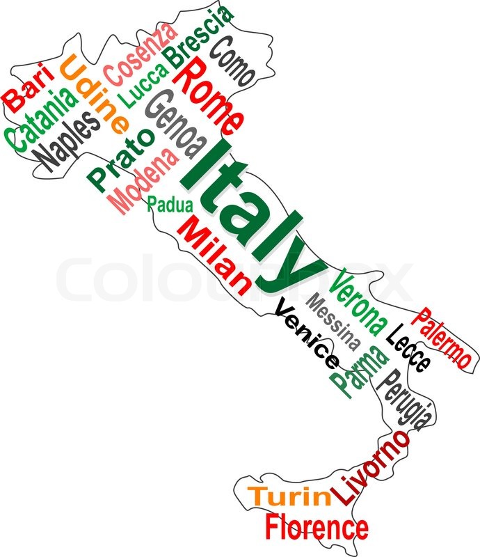 Italien Umriss Karte   Stock Vektor   Colourbox