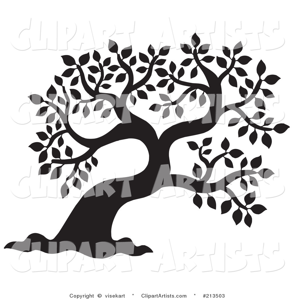 Oak Tree Clipart Black And White Vector Tree Clipart By Visekart