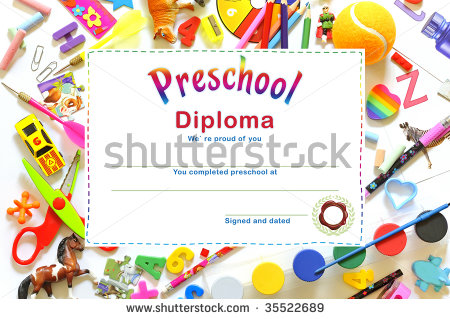 Preschool Diploma Stock Image