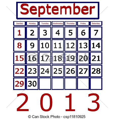 September Calendar Clipart September 2013 Calendar  