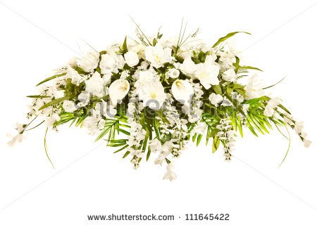 Silk Casket Cover Funeral Flower Arrangement   Stock Photo