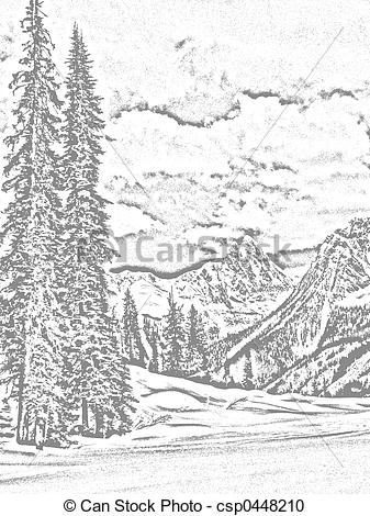 Valley Clip Art Black And White Black And White Sketch Of A