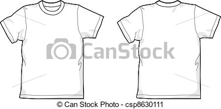 Vector Clip Art Of T Shirt   White T Shirt   Back And Front Round