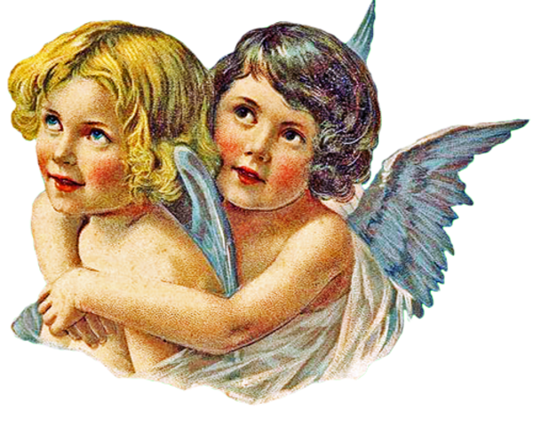 Vintage Angel Pair Hugging Left   Free Images At Clker Com   Vector