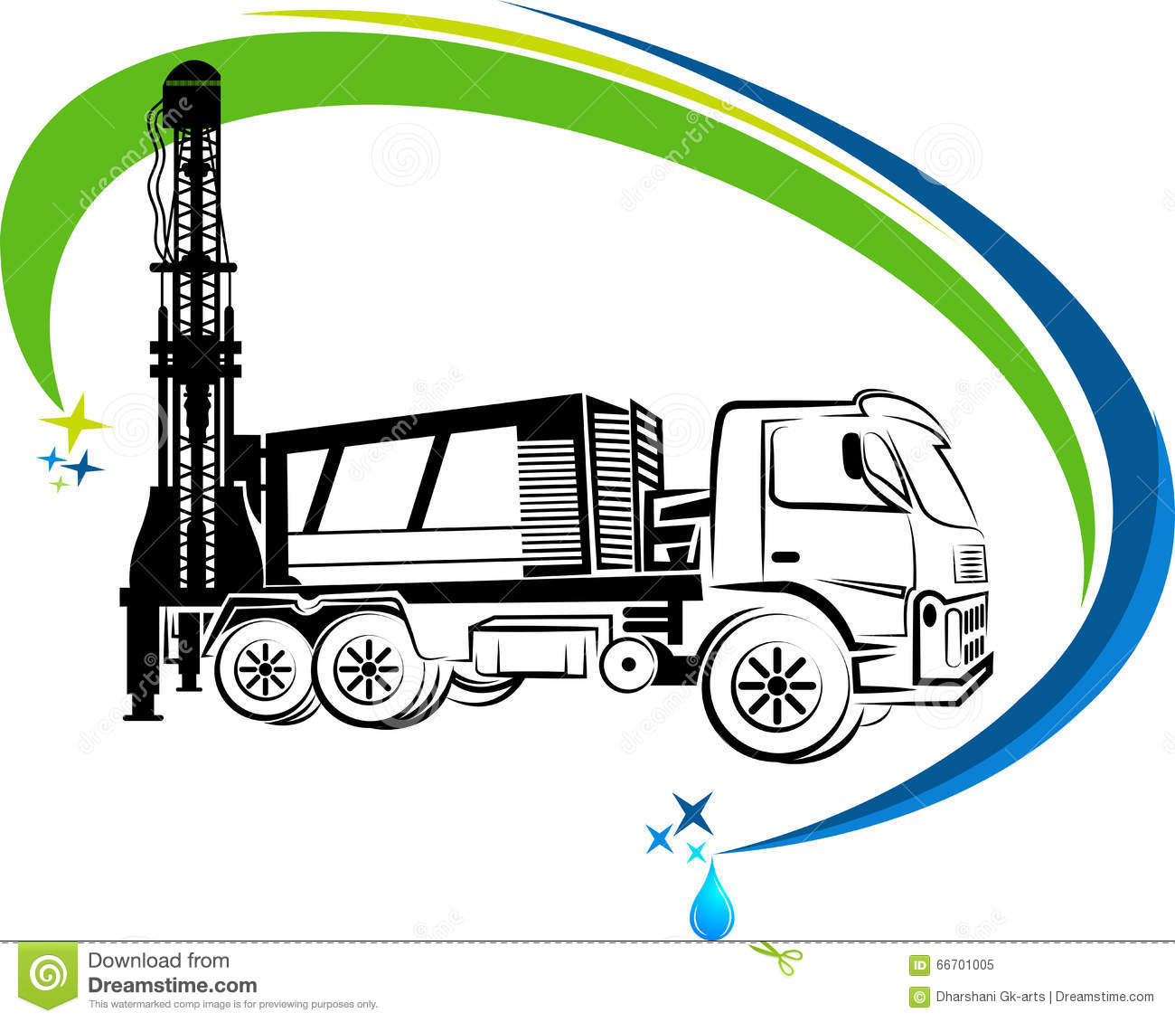 Well Drilling Truck Logo Stock Vector   Image  66701005