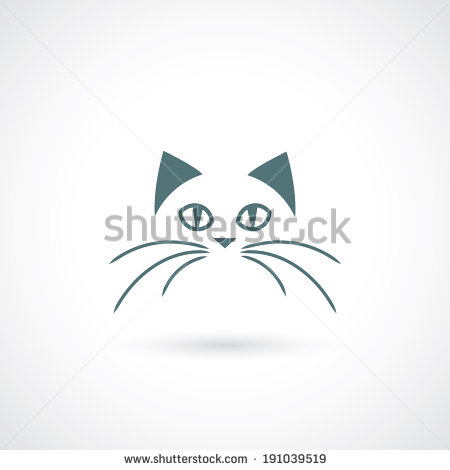 Whiskers On Kittens Clip Art Cat Face   Vector Illustration
