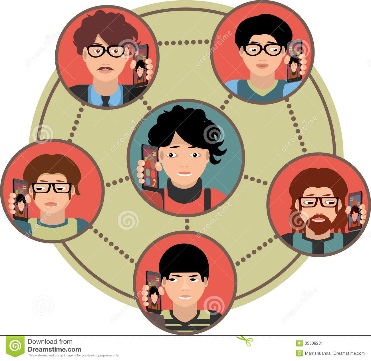 Avatars Of Other People Who Are Talking To Each Other On The Phone