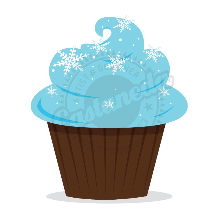 Blue Cupcakes Clipart Winter Cupcake Clipart By