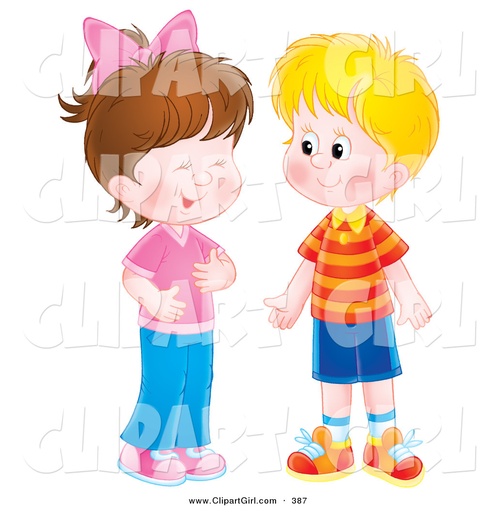 Boy And Girl Talking Clip Art