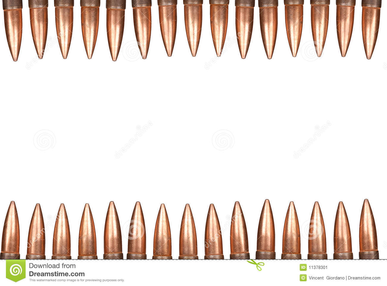 Bullet Border Isolated Over A White Background 
