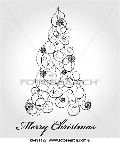 Clip Art   Graphic Elegant Christmas Tree  Fotosearch   Search Clipart