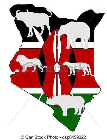 Clip Art Of Big Five Kenya Csp6459222   Search Clipart Illustration