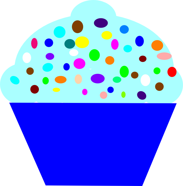 Cupcake Blue Clip Art