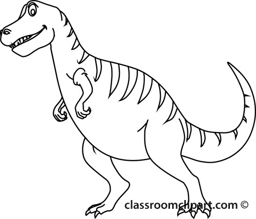 Dinosaurs   Tryannosaurus Clipart 02a Outline   Classroom Clipart