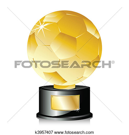 Dor  Balle Football Troph E Champion  Voir Clipart Grand Format