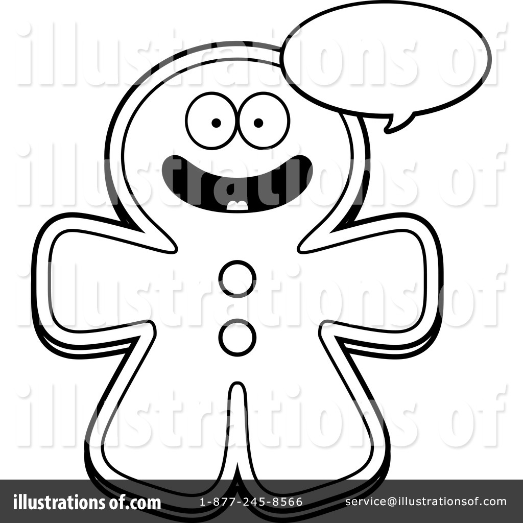 Gingerbread Man Clip Art Black And White