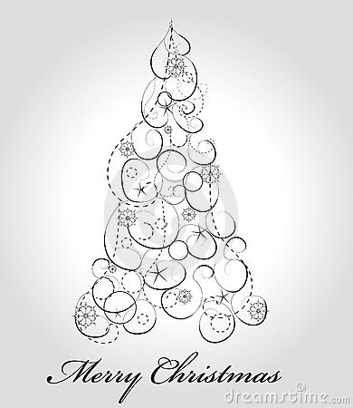Graphic Elegant Christmas Tree Stock Image   Image  19663981