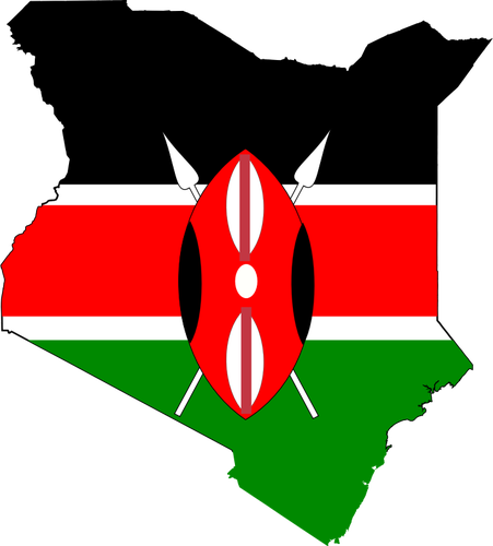 Kenya Map Flag Vector Clip Art   Public Domain Vectors