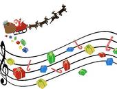 Musical Christmas Background   Royalty Free Clip Art