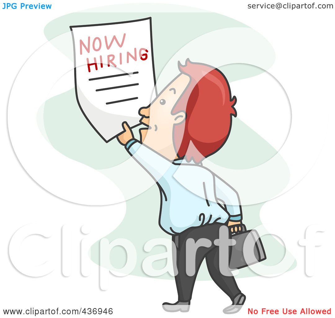 Royalty Free  Rf  Clipart Illustration Of A Job Seeker Grabbing A Now