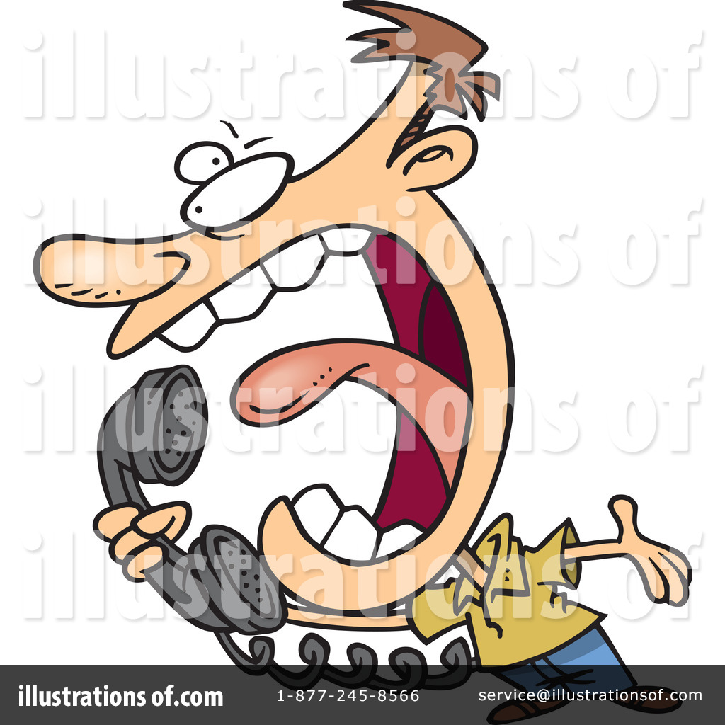 Royalty Free  Rf  Phone Call Clipart Illustration By Ron Leishman