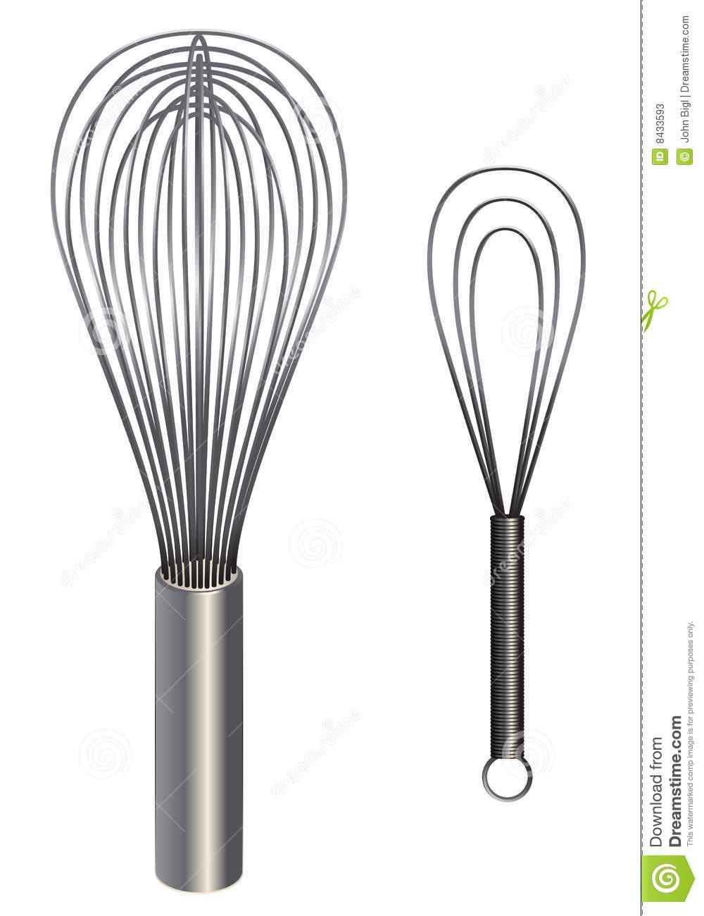 Set Of Two Vector Egg Beater Illustrations