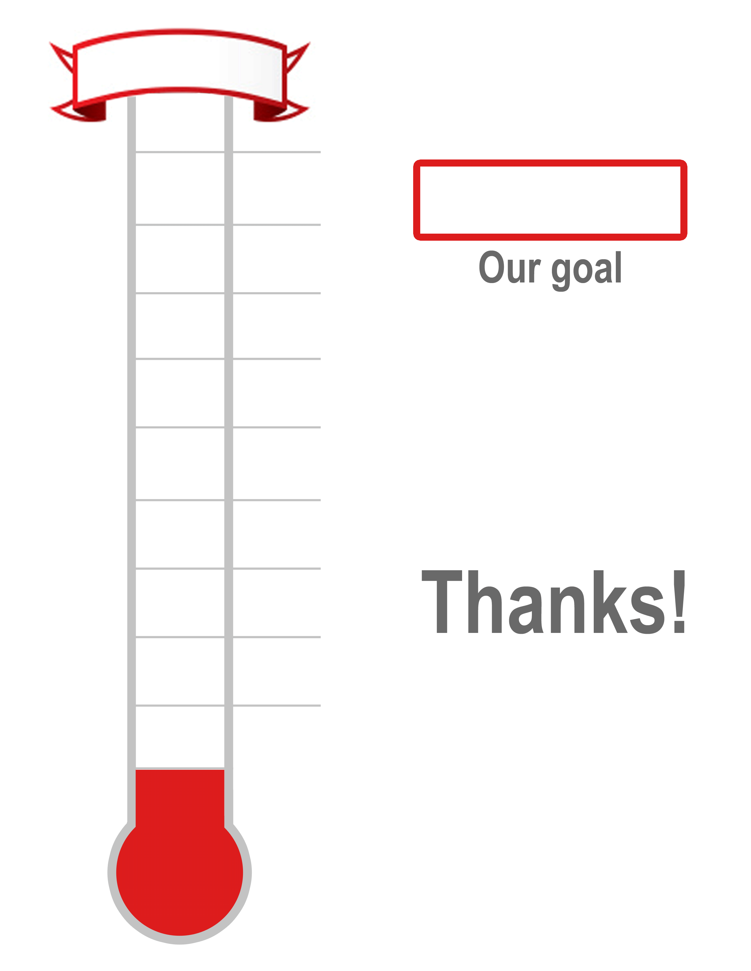 Thermometer 2 Our Goal Thanks   Thermometer Template