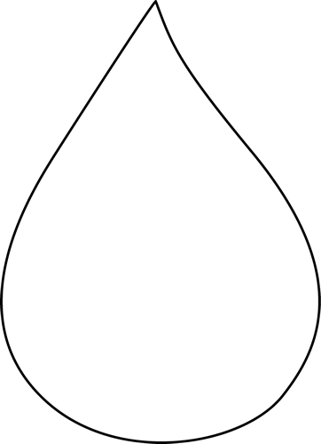 White Raindrop Clip Art Image   Black And White Outline Of A Raindrop