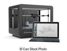 3d Printing   One 3d Printer With A Computer And A Cad   