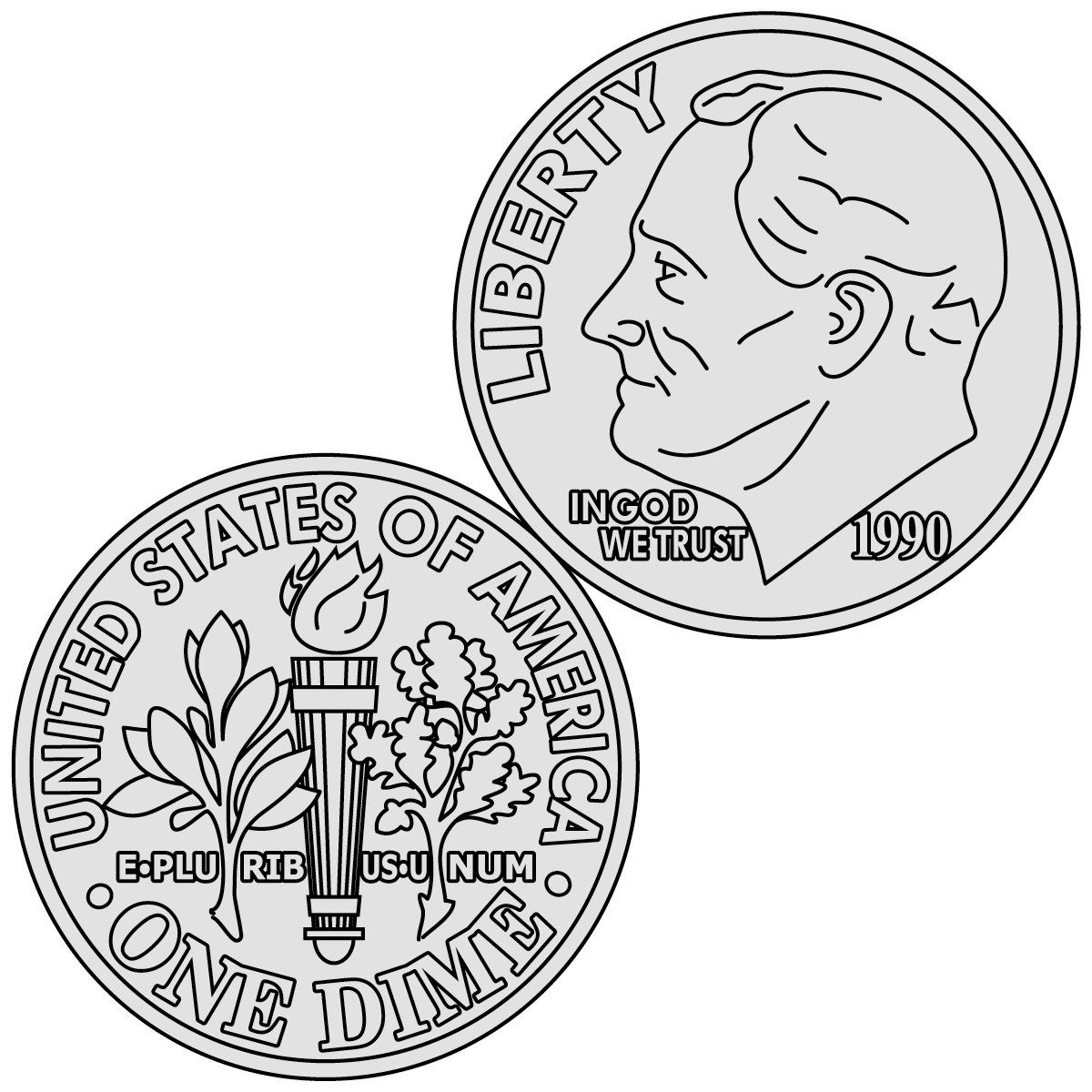Black And White Coin Clip Artclip Art  Euro 5 Cent Bw Abcteach    