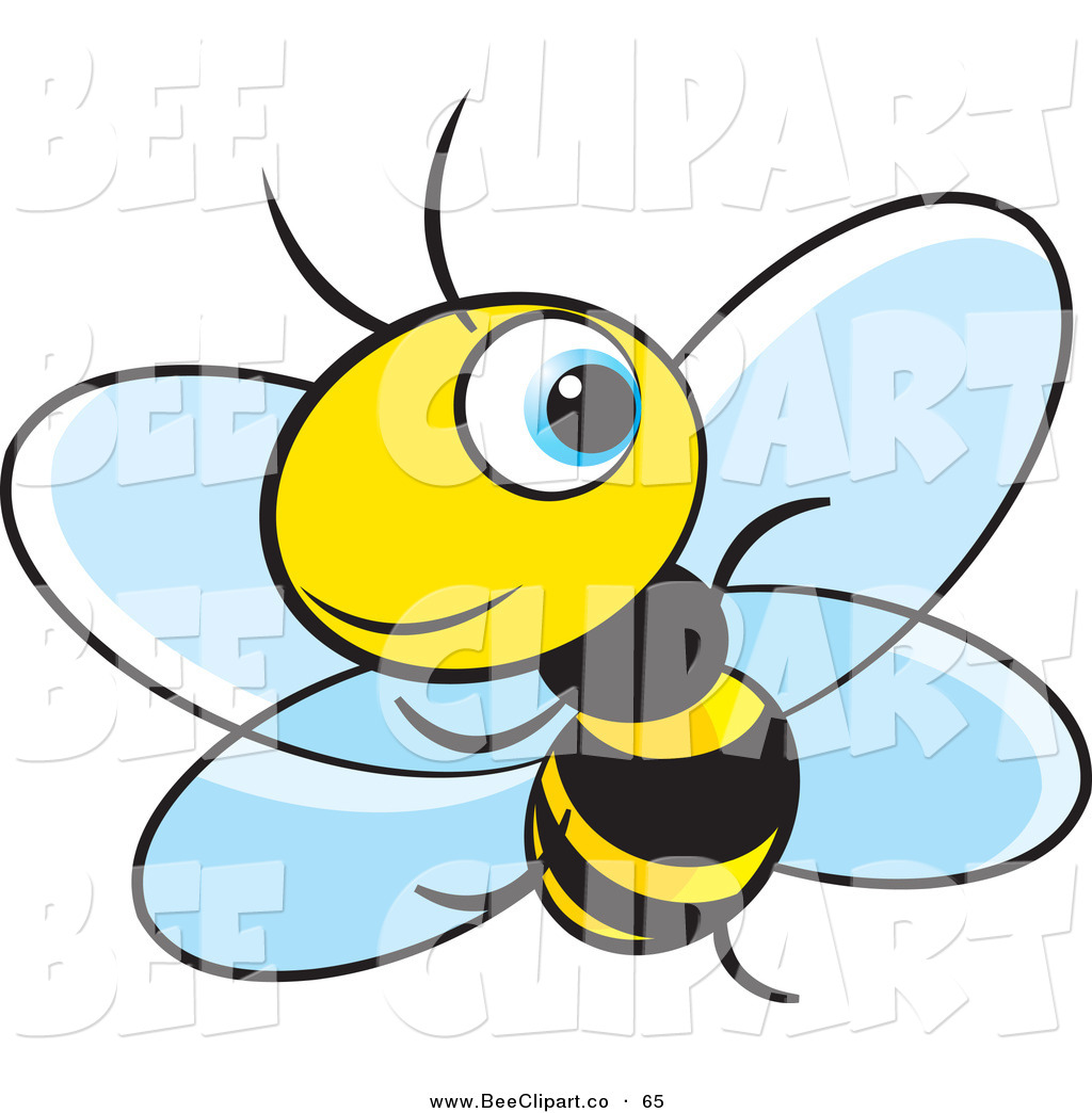 Blue Eyed Bee On White Bee Clip Art Lal Perera