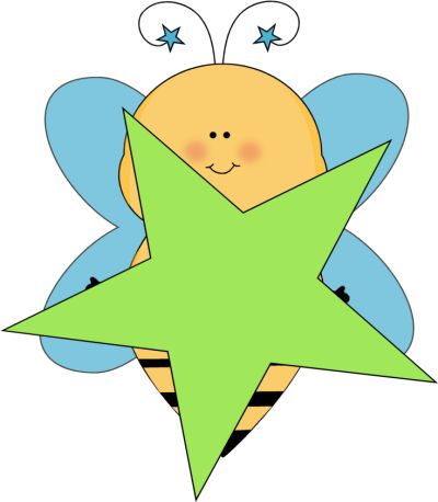 Blue Star Bee With A Green Star   Clip Art   Pinterest