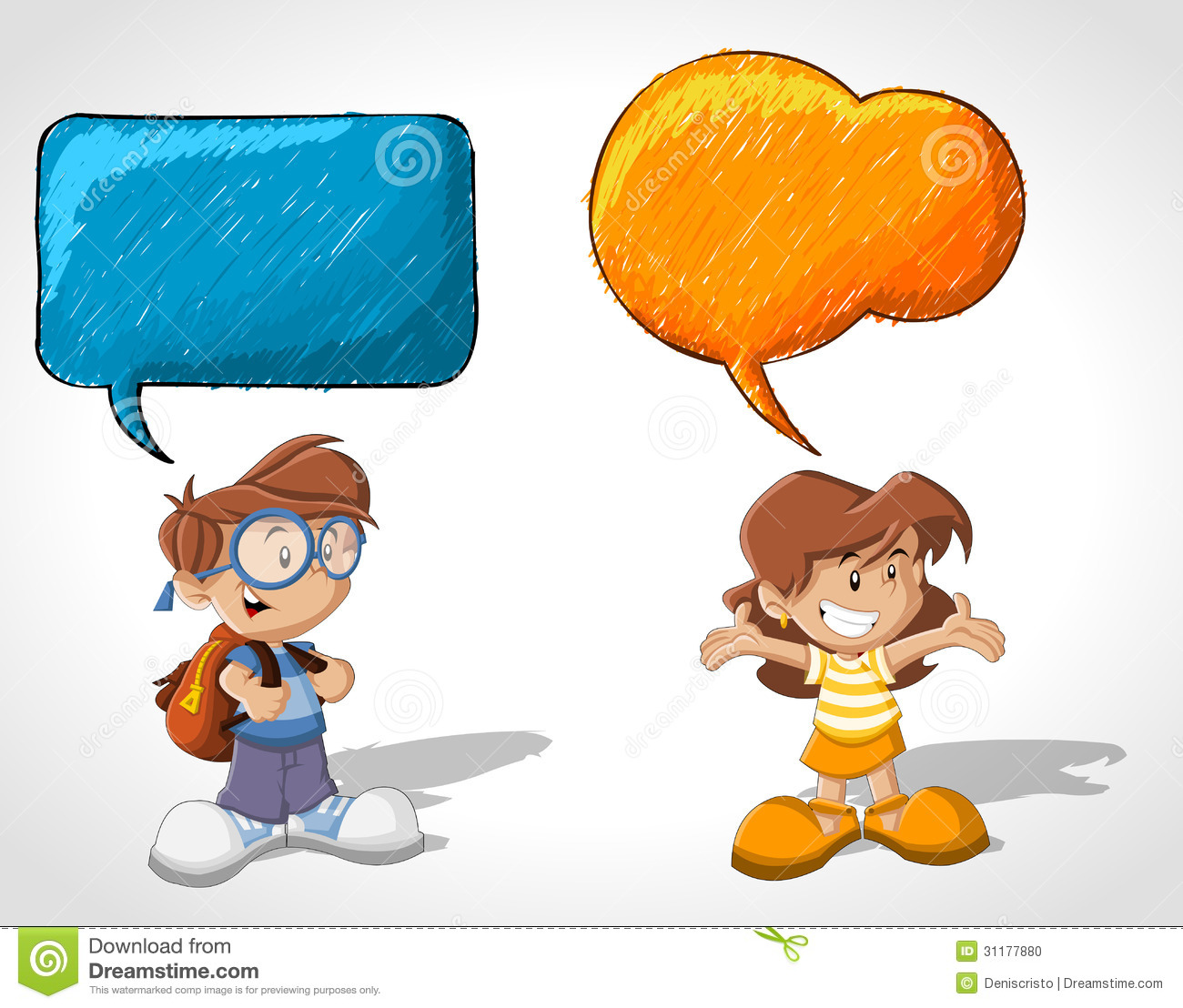 Cartoon Children Talking Stock Photo   Image  31177880