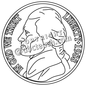 Clip Art  Nickel Front B W   Preview 1