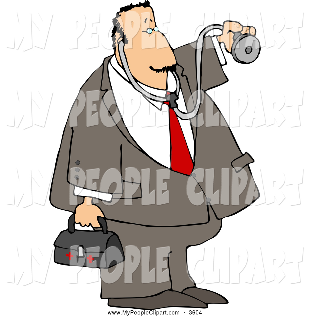 Clip Art Of A Caucasian House Call Doctor With A Medical Bag And    