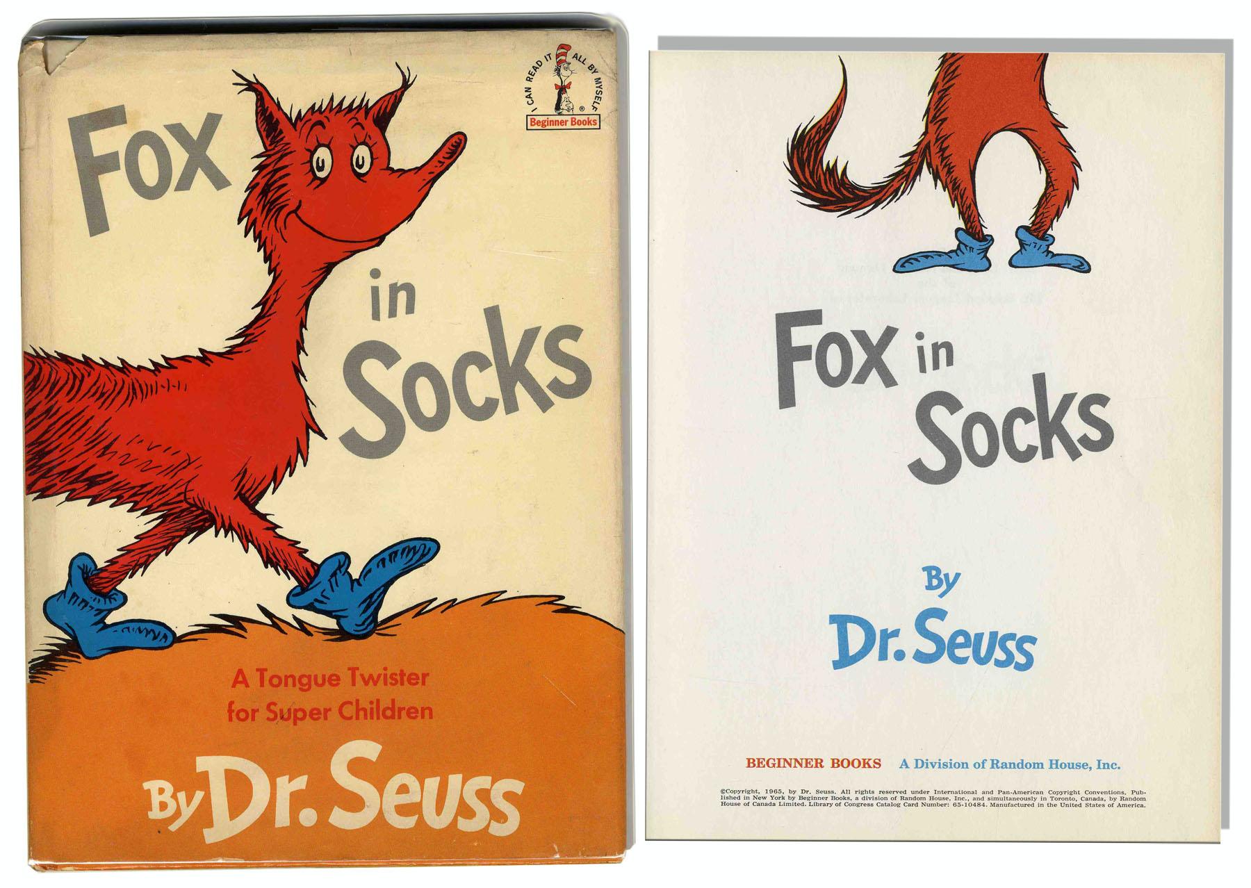 Dr Seuss Socks Dr  Seuss   Fox In Socks   1st